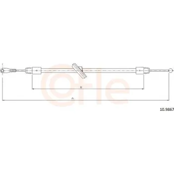 Brzdový systém Tažné lanko, parkovací brzda COFLE 10.9867