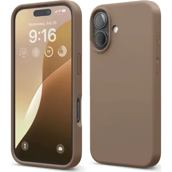 Pouzdro na mobilní telefon Silikonový tenký barevný obal iPhone 16 Plus Barva: Hnědá