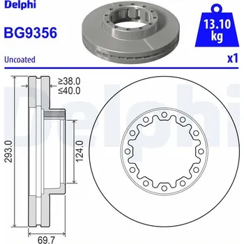 Brzdový kotouč Brzdový kotouč DELPHI BG9356