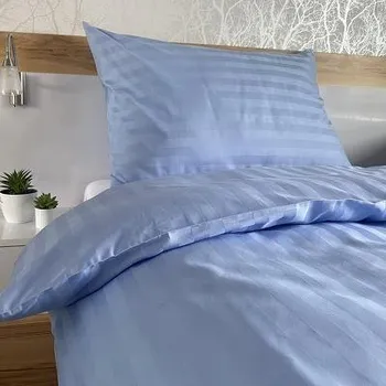 Povlečení Povlečení atlas grádl 140x200,70x90 cm modrý proužek