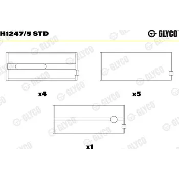 Kliková hřídel Hlavní ložiska klikového hřídele GLYCO H1247/5 STD