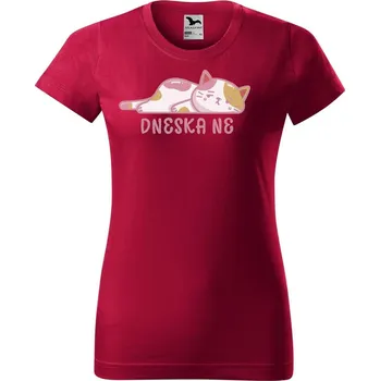 Dámské tričko DOBRÝ TRIKO Dámské tričko s potiskem Dneska ne Barva: Marlboro červená, Velikost: S