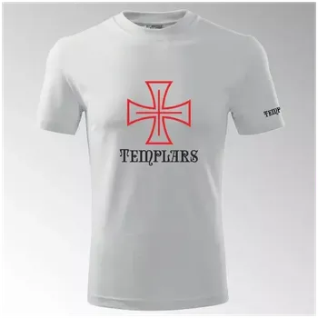 Pánské tričko Templářské tričko - vzor 1T - bílá / 3XL