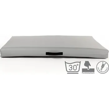 Pelíšek pro psa Ortopedická matrace, pelíšek z paměťové pěny světle šedá eko kůže Velikost matrací 68x50cm