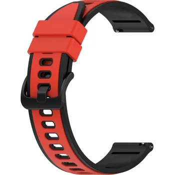 Řemínek na hodinky Silikonový řemínek na hodinky 22 mm červeno černý