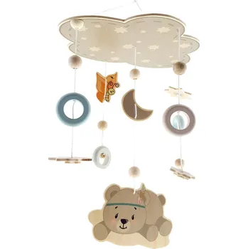 Kolotoč nad postýlku Hess Závěsný kolotoč medvídek natur