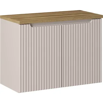 Policová skříň Závěsná skříňka pod umyvadlo Nova Cashmere I s deskou 80 cm kašmír/dub coast evoke