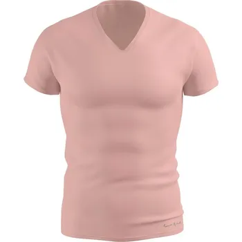 Pánské tričko Pánské funkční triko SLIM "V" krátký rukáv světlá růžová Bamboo Ultra CLASSIC - světlá růžová / S