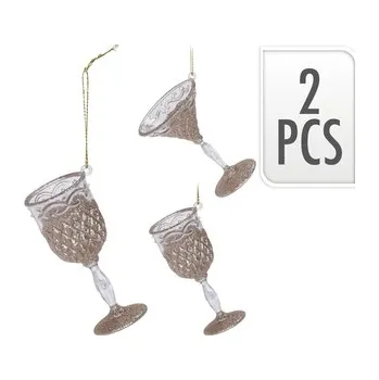 Vánoční dekorace Dekorace závěsná - Pohár 10,5 cm, sada 2 ks
