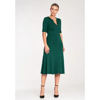 Dámské šaty Koktejlové midi šaty M1033 FIGL Barva: Zelená, Velikost: S
