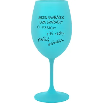 Sklenice SVAŘÁČEK - tyrkysová sklenice na víno 350 ml
