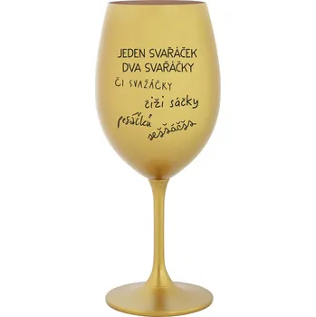Sklenice SVAŘÁČEK - zlatá sklenice na víno 350 ml