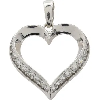 Přívěsek Zlatý přívěsek z bílého zlata srdce 8216W (585/1000) 0.85 g