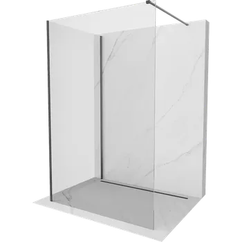 Mexen Kioto sprchová stěna Walk-in 90 x 75 cm, transparentní, kartáčovaná zbraňově šedá - 800-090-212-66-00-075 Sprchové stěny