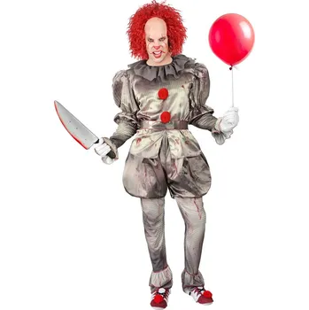 Karnevalový kostým Pánský kostým děsivý klaun IT - XXL