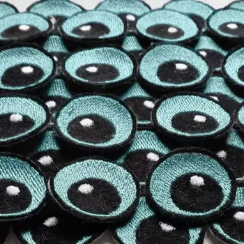 Vyšívané oči 2,5cm Kulaté Sv. modré (Očka kulatá Sv. modrá)