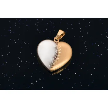 Přívěsek Zlatý přívěsek srdce P075, Au 585/1000 2 barvy,14kt,1,40g (14kt,váha 1,40g)