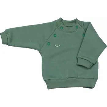 Kojenecká mikina druky z počesané teplákoviny MKcool MK2432 zelená 80 (Mikina kojenecká bez kapuce)