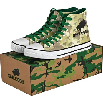 Těžké boty Tenisky plátěné vysoké SMILODON světlý vzor, 42