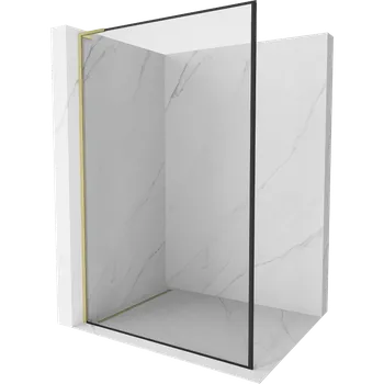Mexen Kioto L sprchová stěna Walk-in 70 x 200 cm, černý rám, zlatý kartáčovaný - 800-070-103-55-70 Sprchové stěny