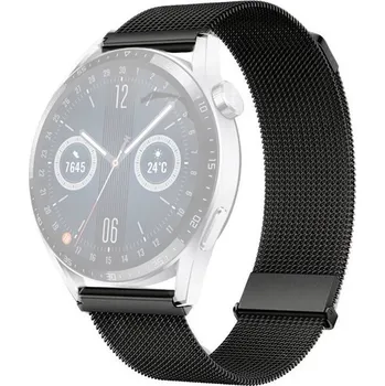 Řemínek na hodinky Ocelový náramek Ricardo 20mm (pro Garmin Venu, Venu Sq, Venu Sq 2, Venu 2 plus aj.), černý, milánský, Quick Release