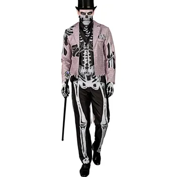 Karnevalový kostým Pánský kostým kostlivce s frakem - S