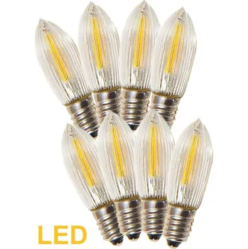 Žárovka Filament PM Žárovka pro svícny E10 3W 55V 8 ks teplá bílá