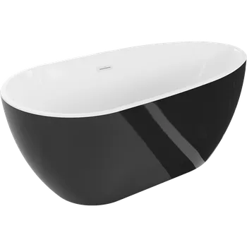 Vana Mexen Eos volně stojící vana 170 x 75 cm, bílá/černá, přepad bílý - 52471707575-20 Volně stojící vany