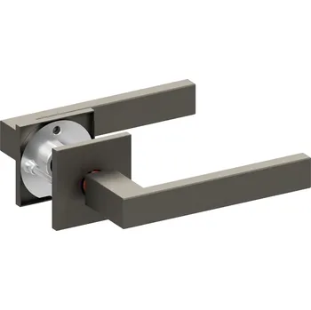 Dveřní kování Qolibri klika na dveře Smartbloc QH 1040 RHR na hranaté rozetě (titan satén) Zvolte variantu: Klika / Klika se zámkem (LEVÁ)