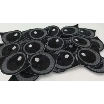 Vyšívané oči 4cm Liščí Šedé (Očka Liščí Šedá)