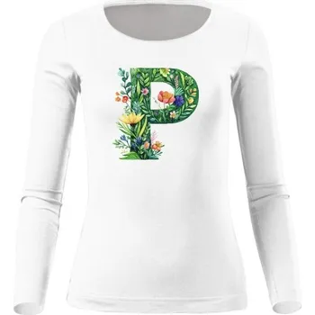 Dámské tričko Tričko s potiskem Písmeno P květinové dámské