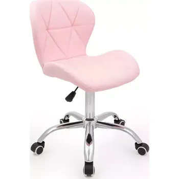 LuxuryForm DESIGN Židle LIVIO na stříbrné podstavě s kolečky - růžová