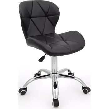 LuxuryForm DESIGN Židle LIVIO na stříbrné podstavě s kolečky - černá