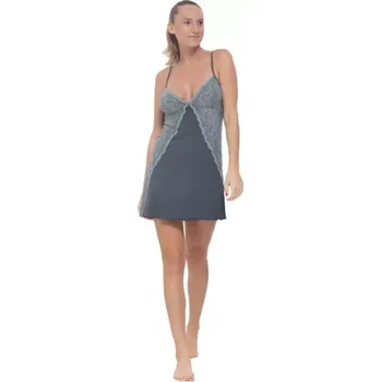 Dámská erotická košilka Mandy/12014 - noční košilka Follia modal, M, graphite