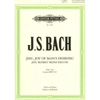 Johann Sebastian Bach: Jesu, Joy of Man's Desiring (noty na housle, klavír)