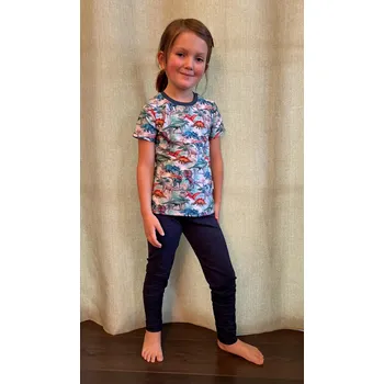 Dívčí tričko dosupliku Tričko Dinosaurus petrolej 104