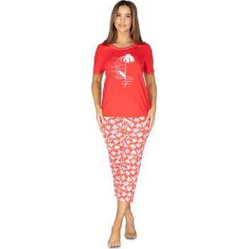 Dámské pyžamo 982/1 - dámské pyžamo Regina, XL, červená