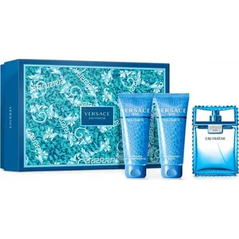 Kosmetická sada Versace Eau Fraiche Man Dárková sada, Toaletní voda EDT 50ml + sprchový gél 50ml + aftershave 50ml