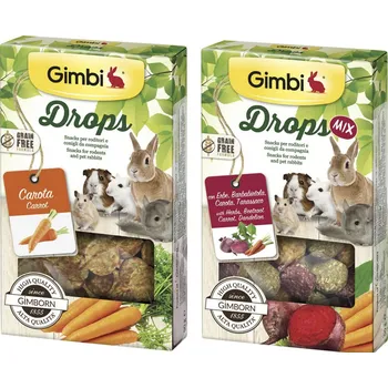 Krmivo pro hlodavce Gimborn Gimbi Drops pro hlodavce s mrkví a řepou 2x 50g