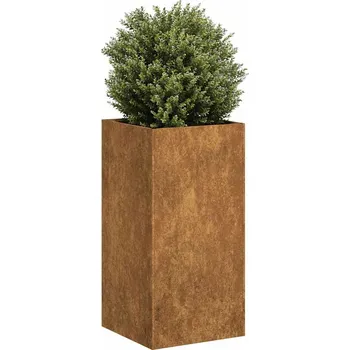 Květináč Truhlík Rusty 40x40x80 cm Zvětralá ocel Hnědá 860709