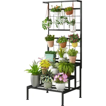 Stojan na květiny Kovový stojan na květiny, černá, BALKO