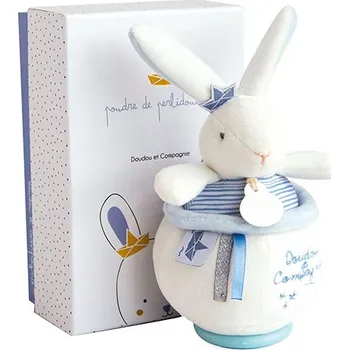 plyšák Doudou et Compagnie Paris Doudou Dárková sada - Plyšový králíček námořník hrající melodii 14 cm