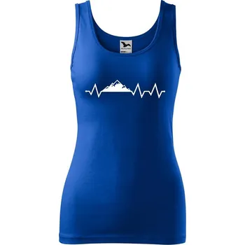 DOBRÝ TRIKO Dámské tílko s potiskem Tep hory Velikost: M, Barva: Královsky modrá