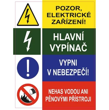 Rozvaděč Samolepka čtyřštítek - 80x60 mm