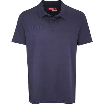 Pánské tričko Triko CCM Fitted Polo SR, tmavě modrá, Senior, S CCM