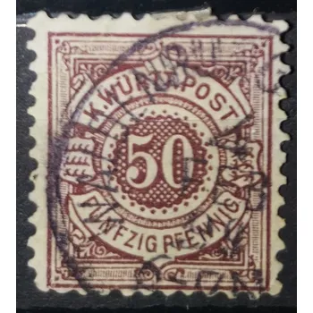 Sběratelství Známka Württembersko, 50 Pf, Mi.59#