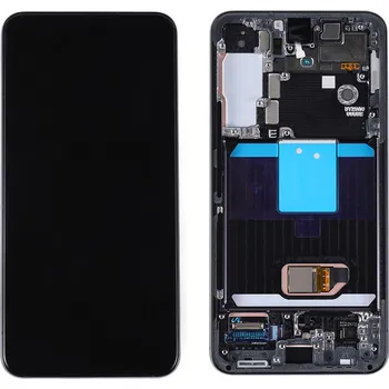 Náhradní dil pro Samsung S901 Galaxy S22 - LCD display + Dotyková deska + Přední kryt Phantom Black / Černá (Service Pack)