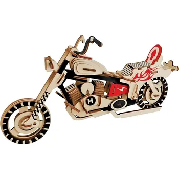 Woodcraft construction kit Woodcraft Dřevěné 3D puzzle Motorka HD I barevná