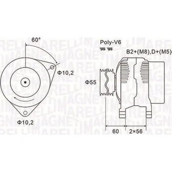 Alternátor Generátor MAGNETI MARELLI 063731577010
