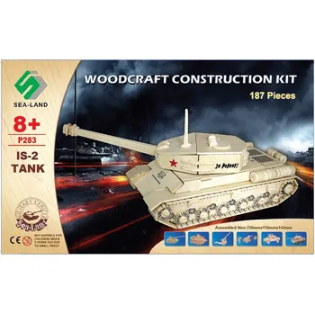 3D puzzle Woodcraft construction kit Woodcraft Dřevěné 3D puzzle tank IS 2